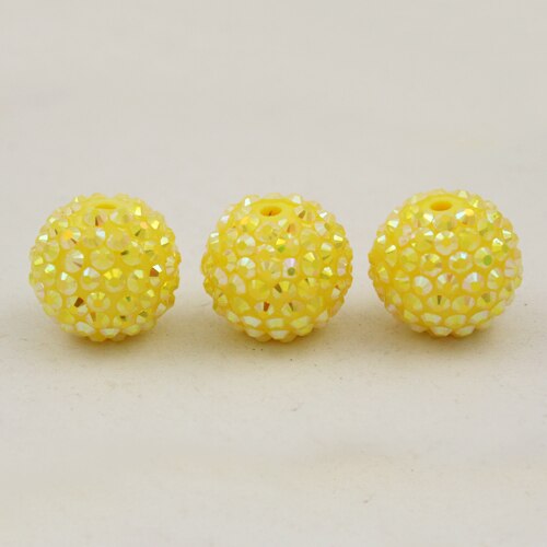 NiceBeads 12mm okrągły kształt 15 kolorów U-Pick Chunky żywicy koraliki z kryształu górskiego, żywicy, Chunky koraliki do tworzenia biżuterii: Yellow