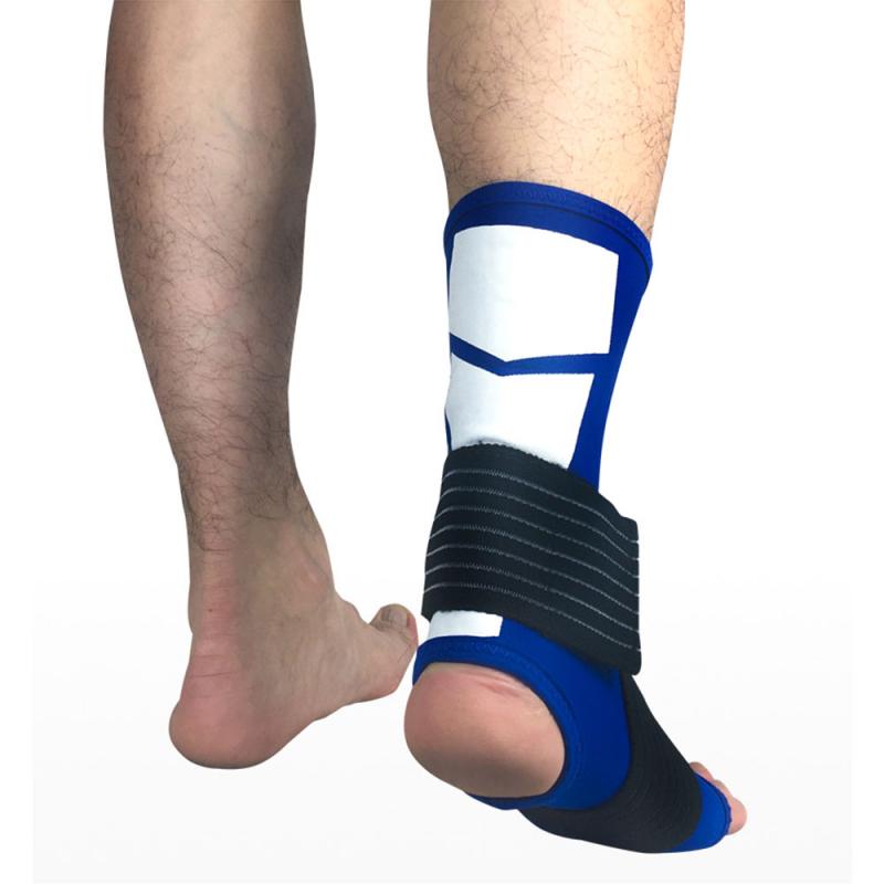 1 pc sportsankelbøyler kompresjonsstropp ermer støtter 3d vevd elastisk bandasje fot beskyttelsesutstyr treningsstudio Fitness #sd: Blå / Xl