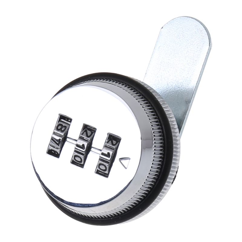 3-Digit Combination Mailbox Lock 7/8" Rotary Tongue Cam Lock for Cabinet Drawer ZY119: Silver