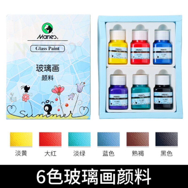 6/9 color ceramic glass painting acrylic paint set diy waterproof can not lose color paint