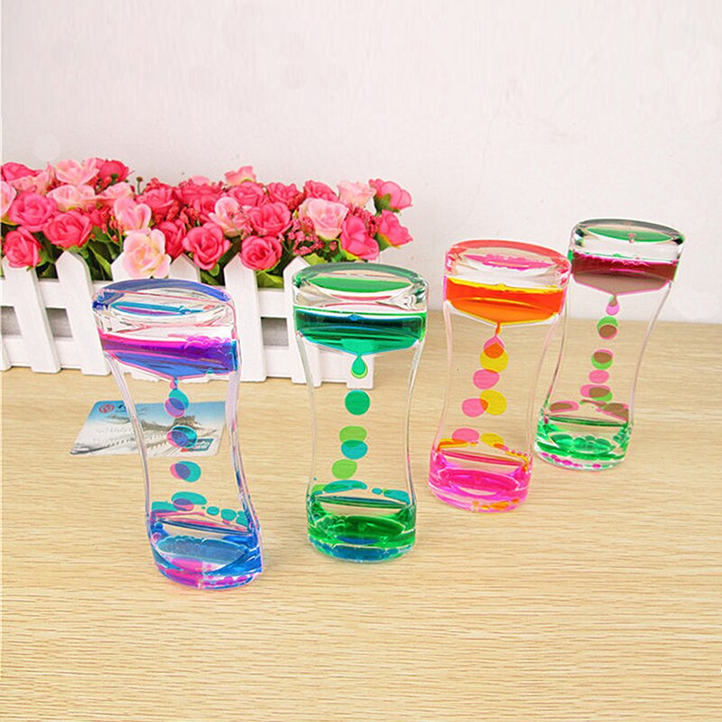 1 Piece Floating Color Mix Illusion Timer Liquid Motion Visual Slim liquid Oil Glass Acrylic Timer Clock Ornament Desk