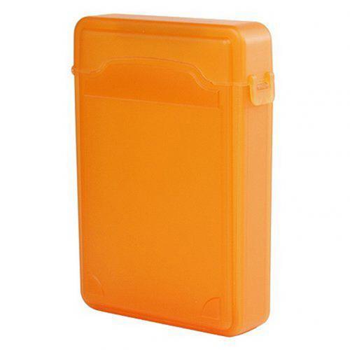 3.5 Inch Dustproof Protection Box for SATA IDE HDD Hard Disk Drive Storage Case Hard Drive Disk Storage Box: Orange