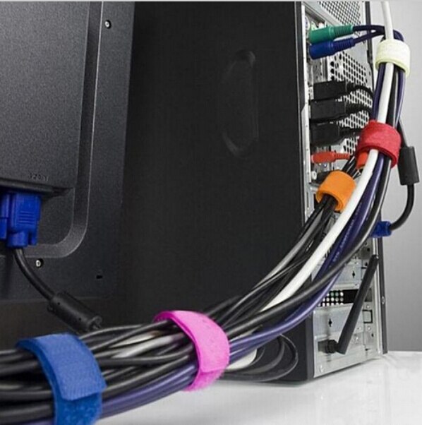 8 Stks/partij Kabelbinders Nylon Band Vermogen Wire Management Marker Bandjes Willekeurige Kleur