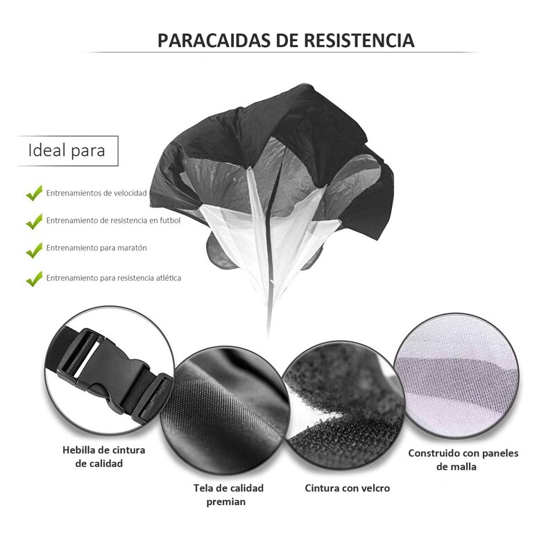 Entrenamiento de velocidad para correr, paracaídas de resistencia para entrenamiento de fútbol, entrenamiento de velocidad de potencia para niños, jóvenes y adultos