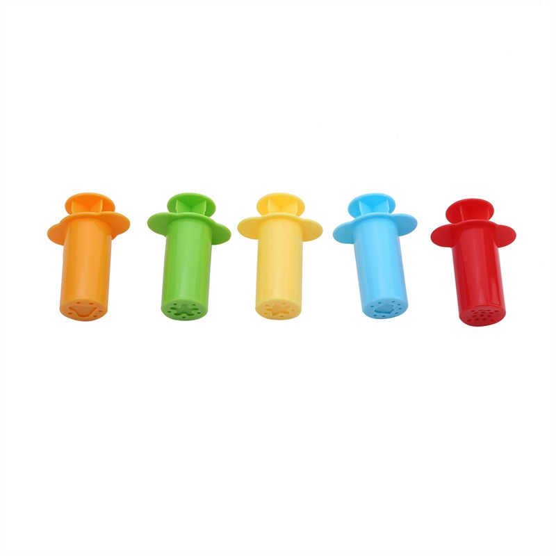 5Pcs Clay and Dough Modelling Tools Kit Rollers Molds Cutters Plastic Assorted Designs Play Dough Extruders Tools Toy Set: Default Title