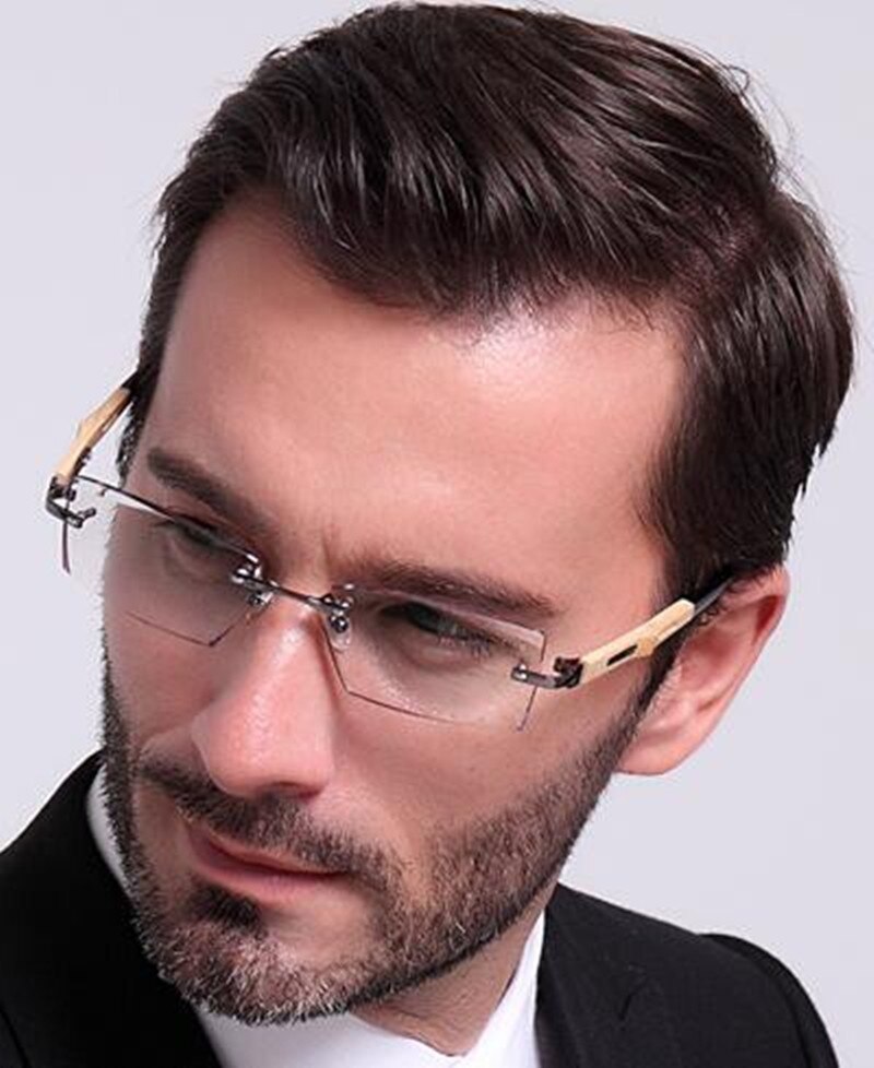 Pure Titanium Houten Hand Gemaakt Randloze Brilmonturen Luxe Bijziendheid Rx Staat Mannen Vrouwen Bril Bril Top