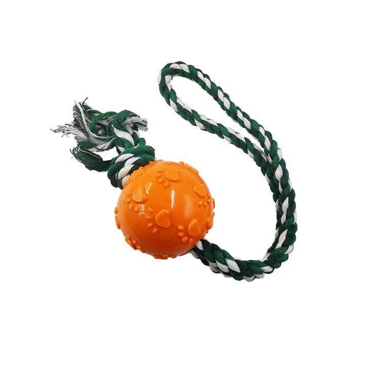 Jouets à mâcher en corde de coton à Double nœud pour chien, molaires résistantes aux morsures, petit gabarit, nettoyage des dents: F-Orange