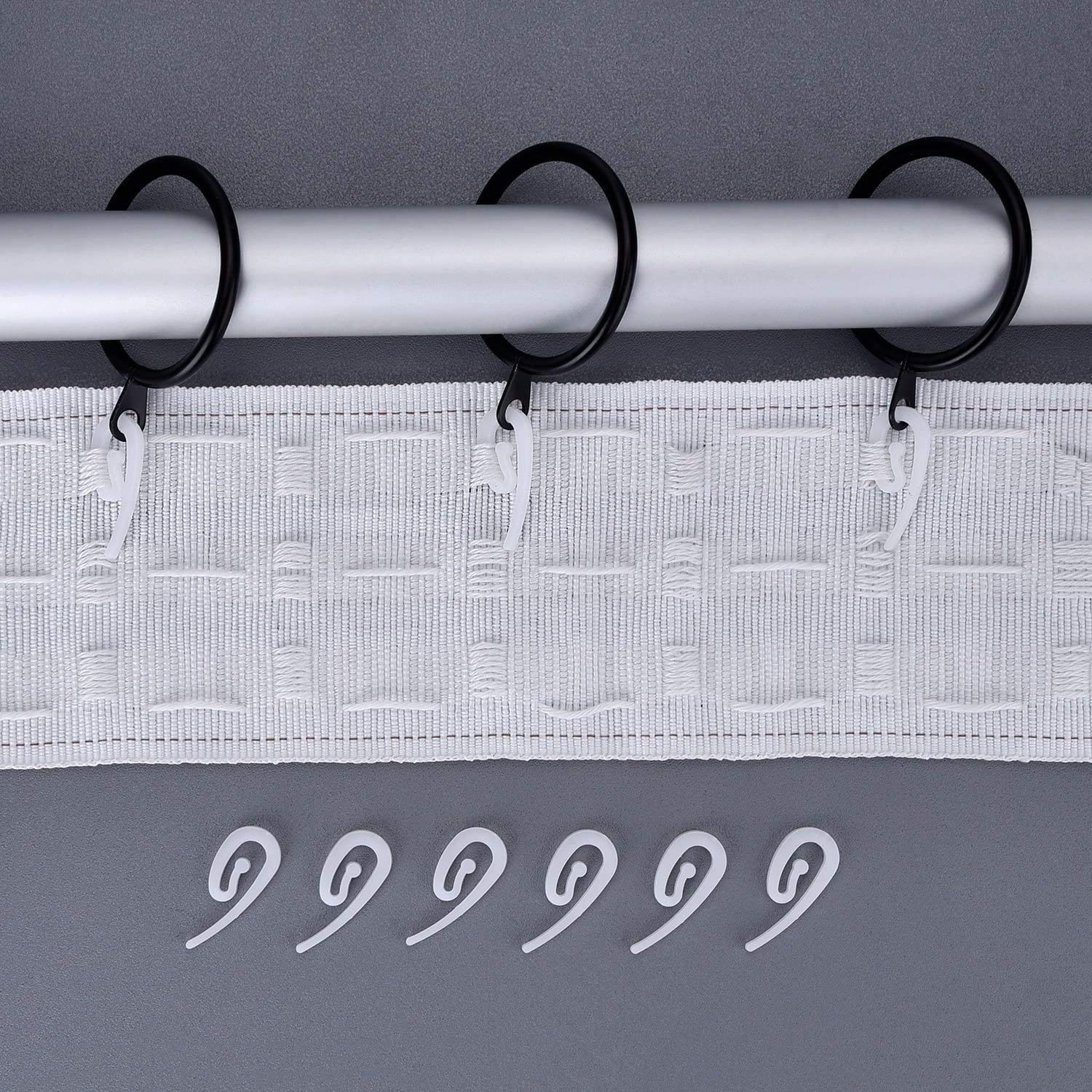 Weiß Kunststoff Vorhang Haken für Tür Vorhang, Fenster Vorhang, 10/50 Pack 2,8x1,2 cm
