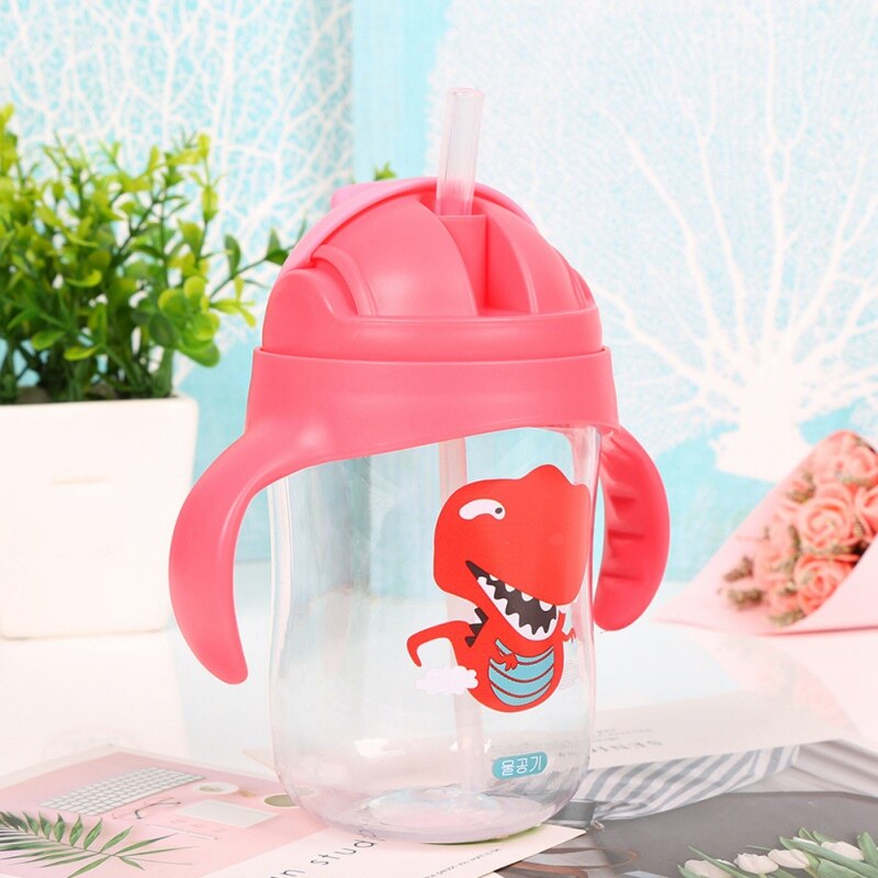 Baby Leren Drinkwater Flessen Voeden Sippy Cups Met Handvatten En Band Pasgeborenen Kids Leuke Cartoon Lekvrij Cup