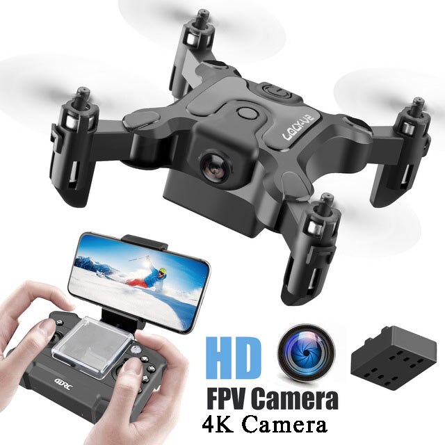 Mini Drone With/Without HD Camera Hight Hold Mode RC Quadcopter RTF WiFi FPVQuadcopter Follow Me RC Helicopter Quadrocopter Kid': 4D 4K 1battery