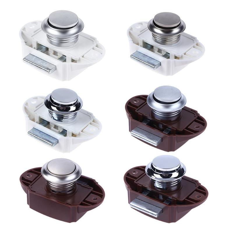 Big Button Lock Keyless Large Button Locking Camper Car Push Lock RV Caravan Boat Motor Latch RV Lock P02W-PC pearl chrome