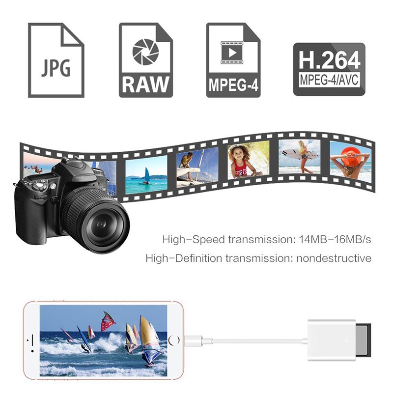 Reflex Micro USB lecteur de carte SD TF carte caméra adaptateur pour iPhone iPad OTG Kit de Conversion câble pour téléphone foudre