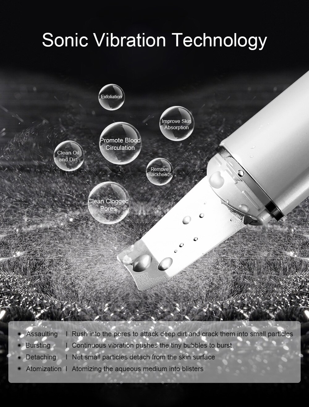 Ultrasonic Ion Skin Scrubber Facial Care Ultrasonic Scrubber Cleaner Blackhead Removal Face Peeling Extractor Skin Beauty Device