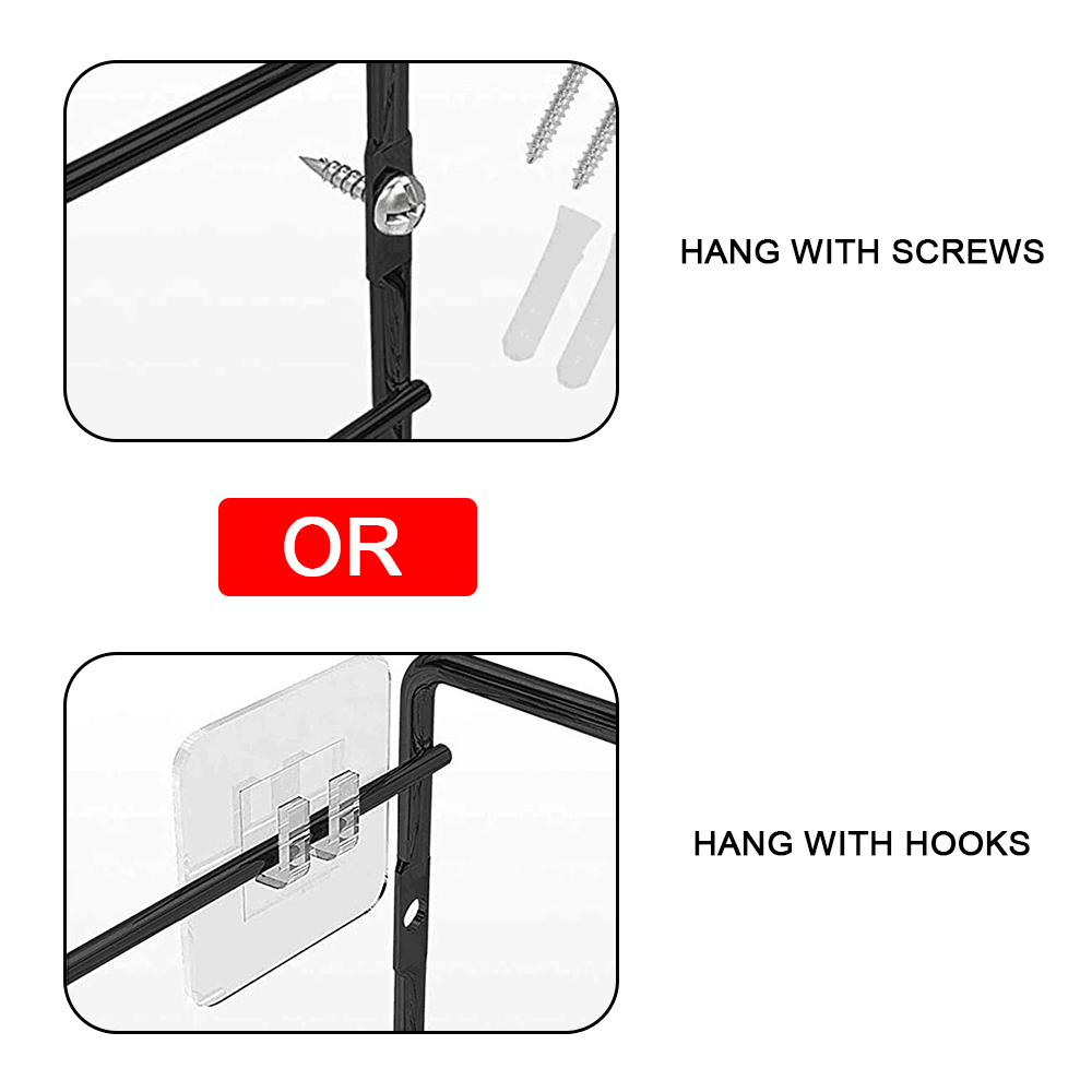 Kitchen Organizer 2 Pcs Metal Hanging Racks For Home Restaurant Wall-Mounted Seasoning Shelf Spice Jar Storage Rack Single Layer