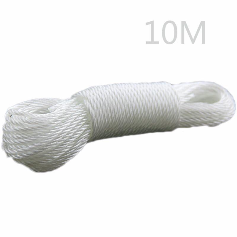 10m/20m Clotheslines Long Colored Nylon Rope Climbing Traction Tying Shade Net Rope Clothesline Garden Supplies: 10m white