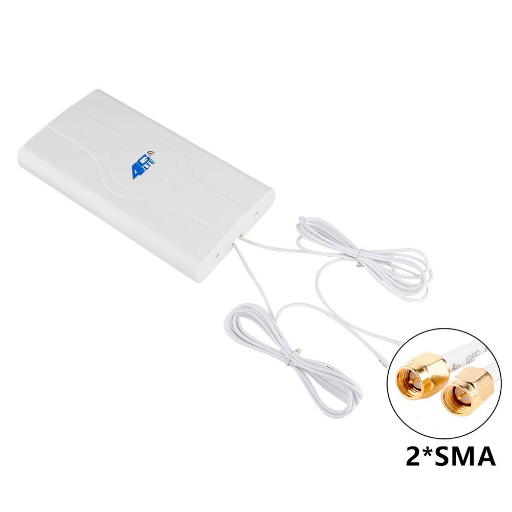 3G 4G LTE Omni Panel Antenna For Router Modem 700~2600mhz High Gain Signal Booster Antennas SMA CRC9 TS9 2M cable For Huawei ZTE: with 2xSMA