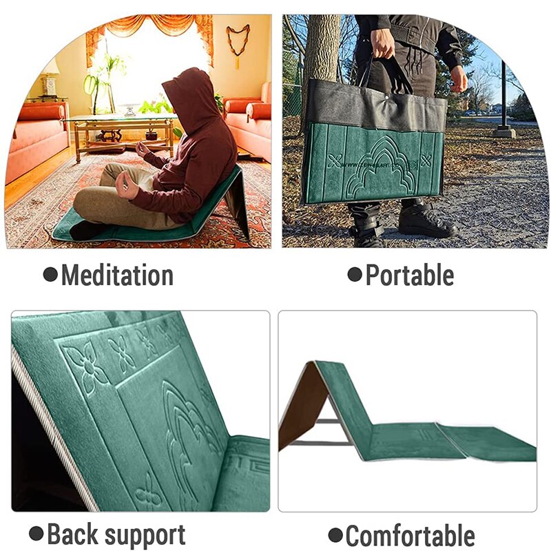 Esterilla plegable portátil para hacer ejercicio, esterilla de meditación y Yoga, para exteriores, Fitness, gimnasia, gimnasio, suelo, silla ergonómica, soporte para la espalda