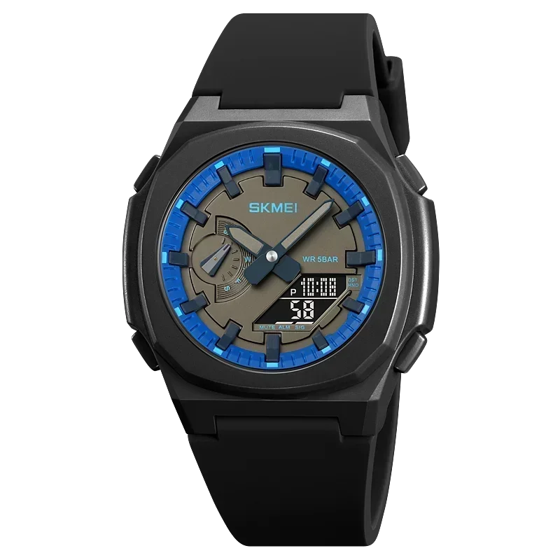 SKMEI 2091 5 Alarme Datum Uhr reloj hombre mit Japan Digital Bewegung Sport Uhren Wasserdicht Männer Countdown Chrono Armbanduhr: Weiß