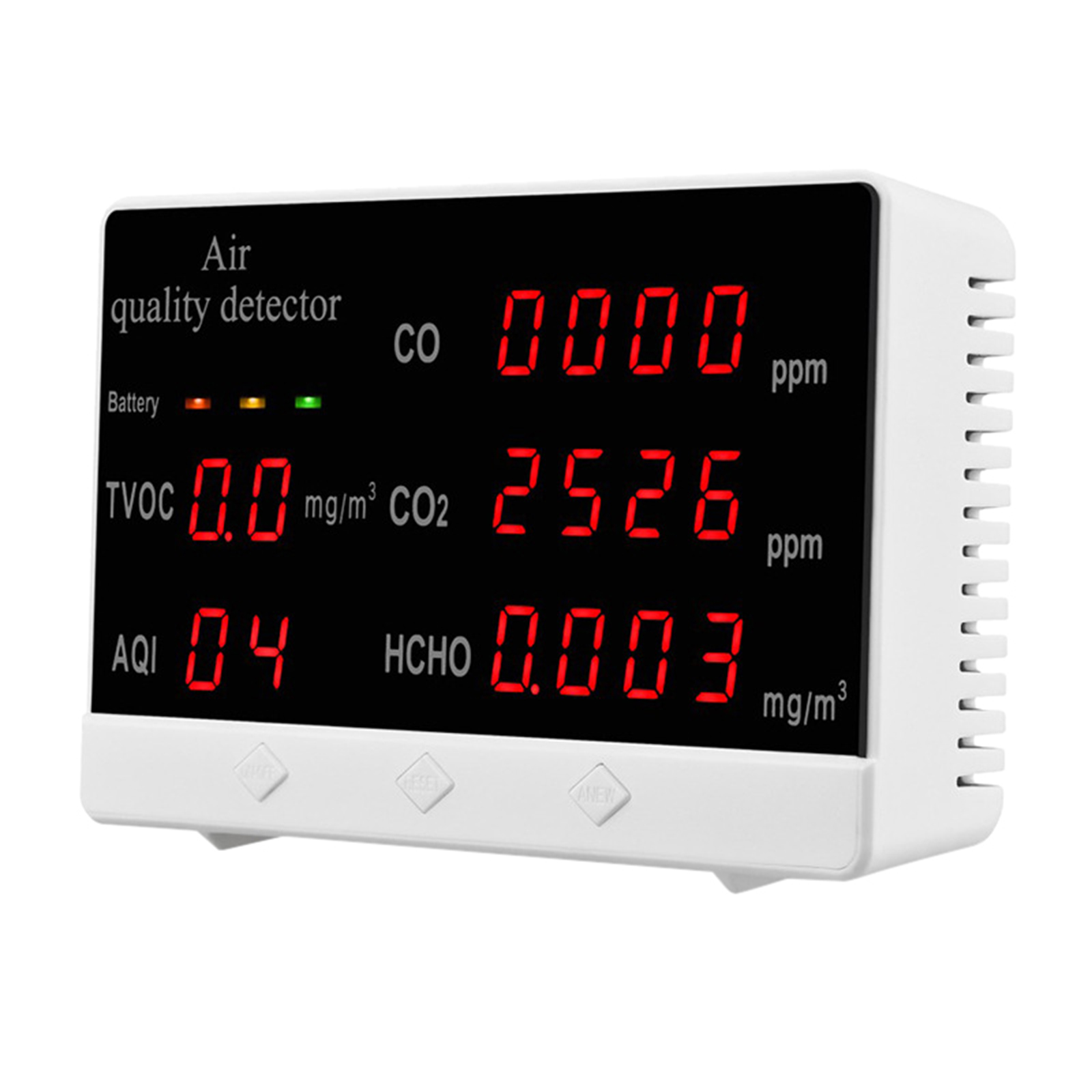 Clever drinnen Luft Monitor Tester HCHO TVOC AQI CO CO2 für Heimat Sekretariat Echtzeit Daten Anzeige modus: LED Digital Anzeige