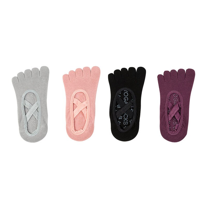 Chaussettes de Yoga antidérapantes à séchage rapide pour femmes, chaussettes de basket-ball Pilates, bonne adhérence pour hommes et femmes, chaussettes à orteils en coton doux