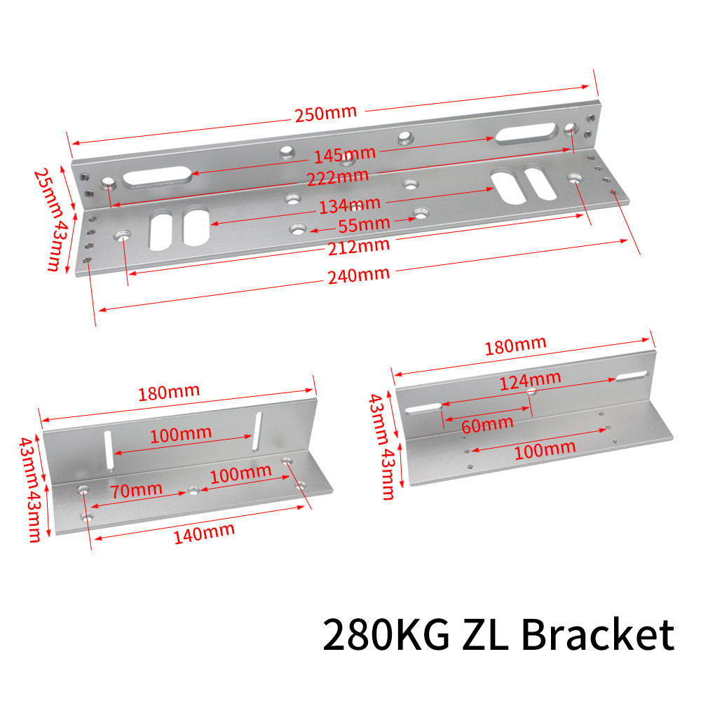 ZLBracket Support For 180kg 280kg 350kg 500kg Access Control Electric Magnetic Door Lock ZL Bracket Holder Magnetic lock Bracket: 280ZL