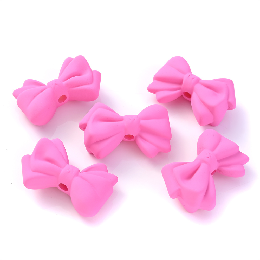 5 uds. Cuentas de nudo de lazo de gran tamaño, cuentas de joyería con lazo acrílico Multicolor para hacer joyas, pendientes, collar, colgante de cadena para teléfono: Blanco