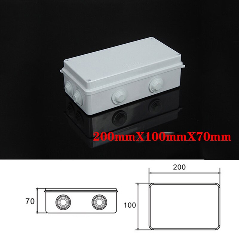 Abs Plastic IP65 Waterdichte Junction Box Diy Outdoor Elektrische Aansluiting Doos Kabel Tak Doos 200x100x70mm: 200X100X70mm