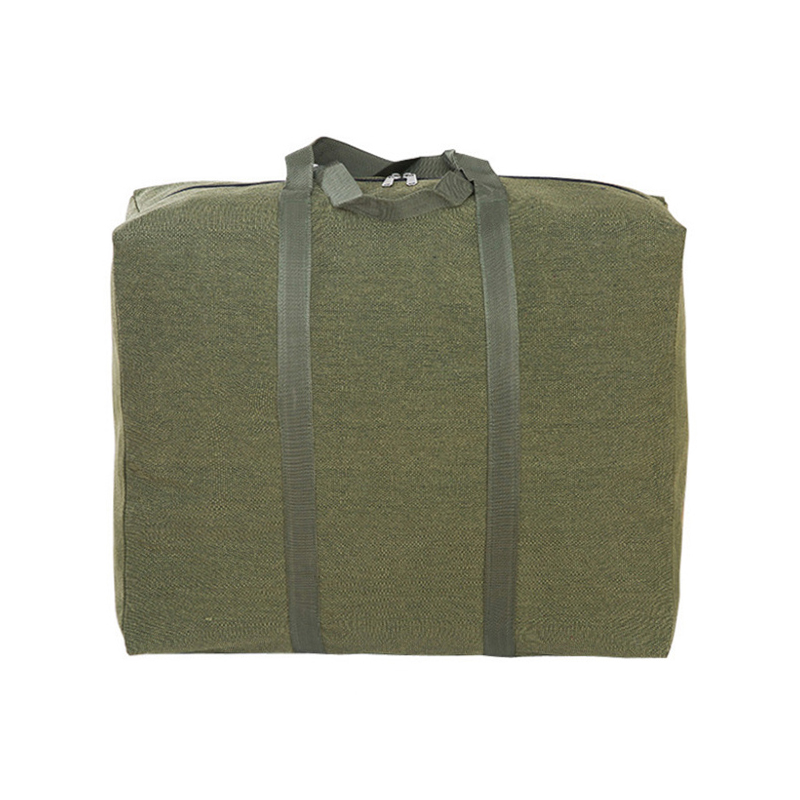 Foldable Canvas Storage Bag Clothes Blanket Quilt Wardrobe Closet Dust Proof Under Bed Pouch Wardrobe Closet Organizer Accessory: Army Green / 85x25x50