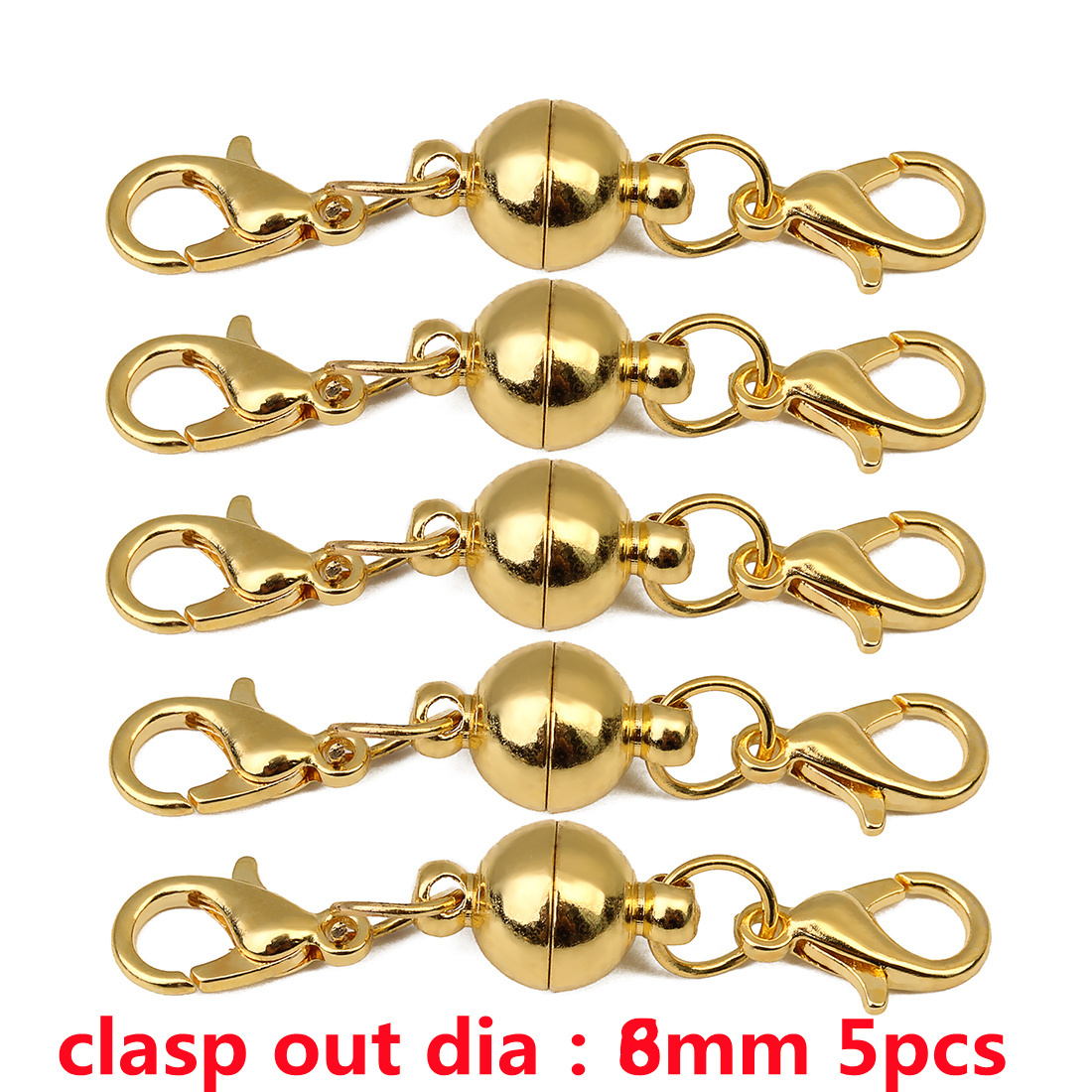 5-10 Sets/Lot Magnetic Clasps for Jewelry Making DIY Bracelet Necklace Magnet Clasp Connector Buckle Fasteners Accessories: Orange