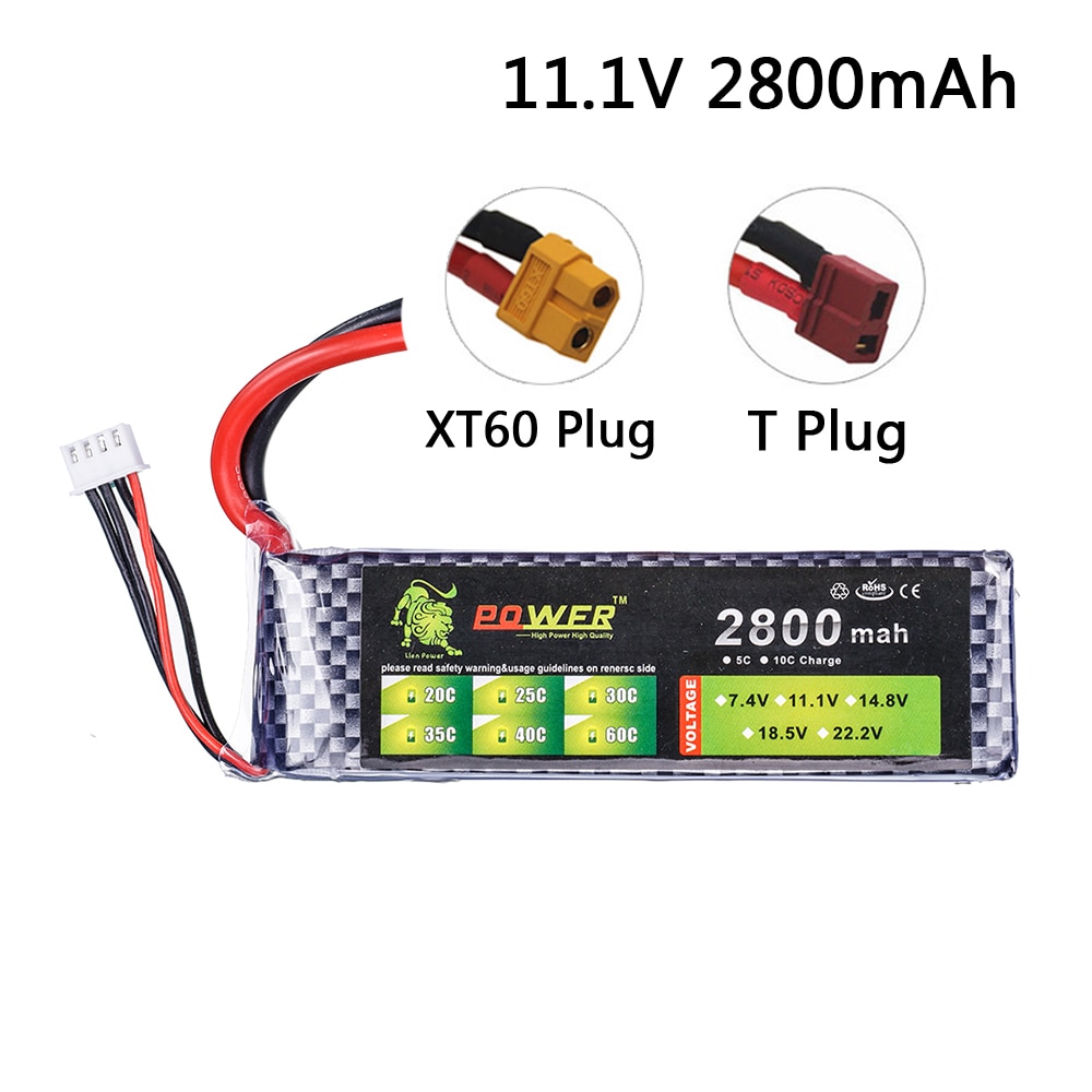 Lion power 3s 11.1v 1500 mah 2200 mah 2800 mah 4200 mah 5200 mah lipo batteri for rc leketøy bil fly helikopter båt batteri