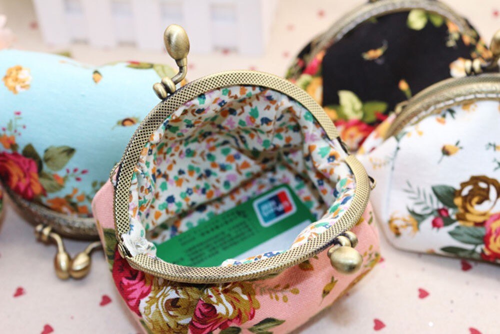 Mini bolsas femininas senhora retro flor do vintage pequena carteira ferrolho bolsa de embreagem bolsa pequena moeda monederos para monedas # y3