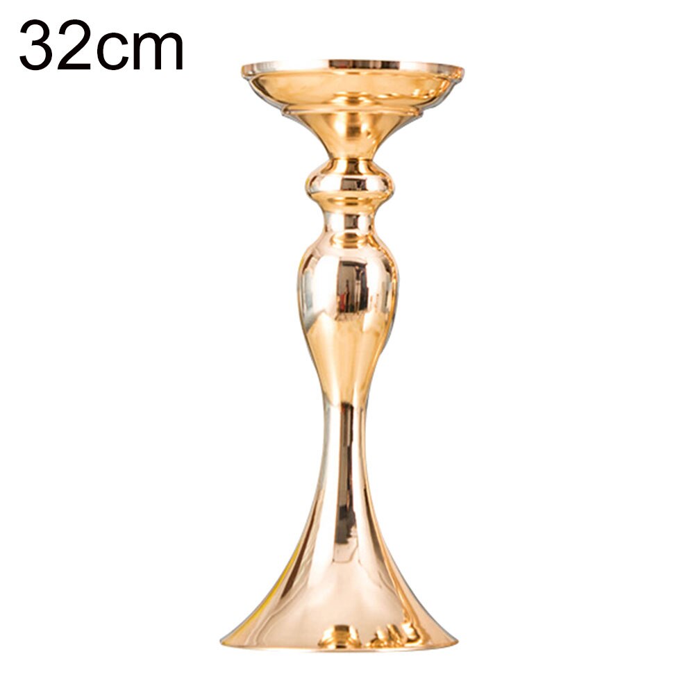 50/38/32cm Iron Candle Holder Candlestick Metal Candle Holders Flower Vase Candlestick Holder Table Centerpiece Flower Racks: 32cm 1pc Gold