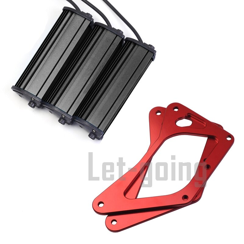 Moto Retro CG Led Motorcycle Front Fork Bracket MSX125 Headlight Universal for Honda Grom MSX125 125SF Fog Lamp Light: black in red holder