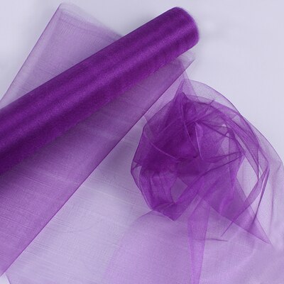 48CM x 5 M/10 M/15 M organza crystal tulle baby bad sneeuw garen voor bruiloft kerst verjaardag DIY party boog decoratie: purple / 72cmX10m