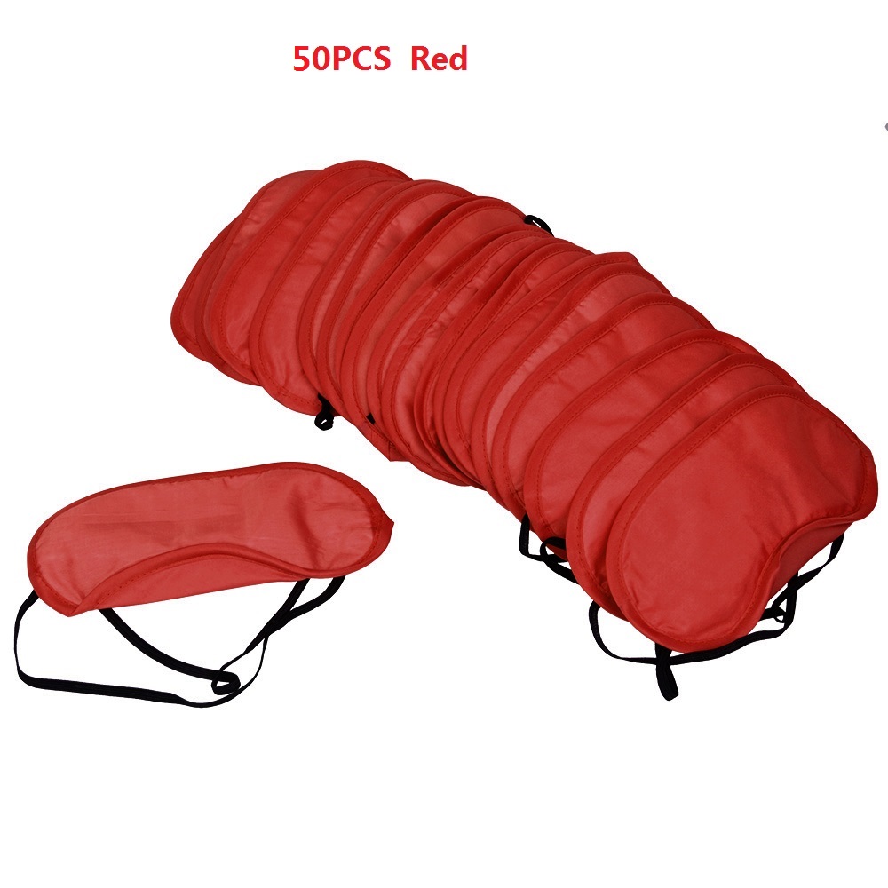 50 Teile/los Reisen Schlafen Augen Maske Schwarz Schatten Augenbinde Augenklappe Nacht Wirtschafts freies: Red 50pcs