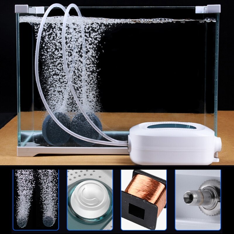 Ultra Stille Aquarium Luchtpomp Vier Outlet Aquarium Beluchter Pomp Waskolf Zonder Accessoires Voor Tot 160 Liter Tank