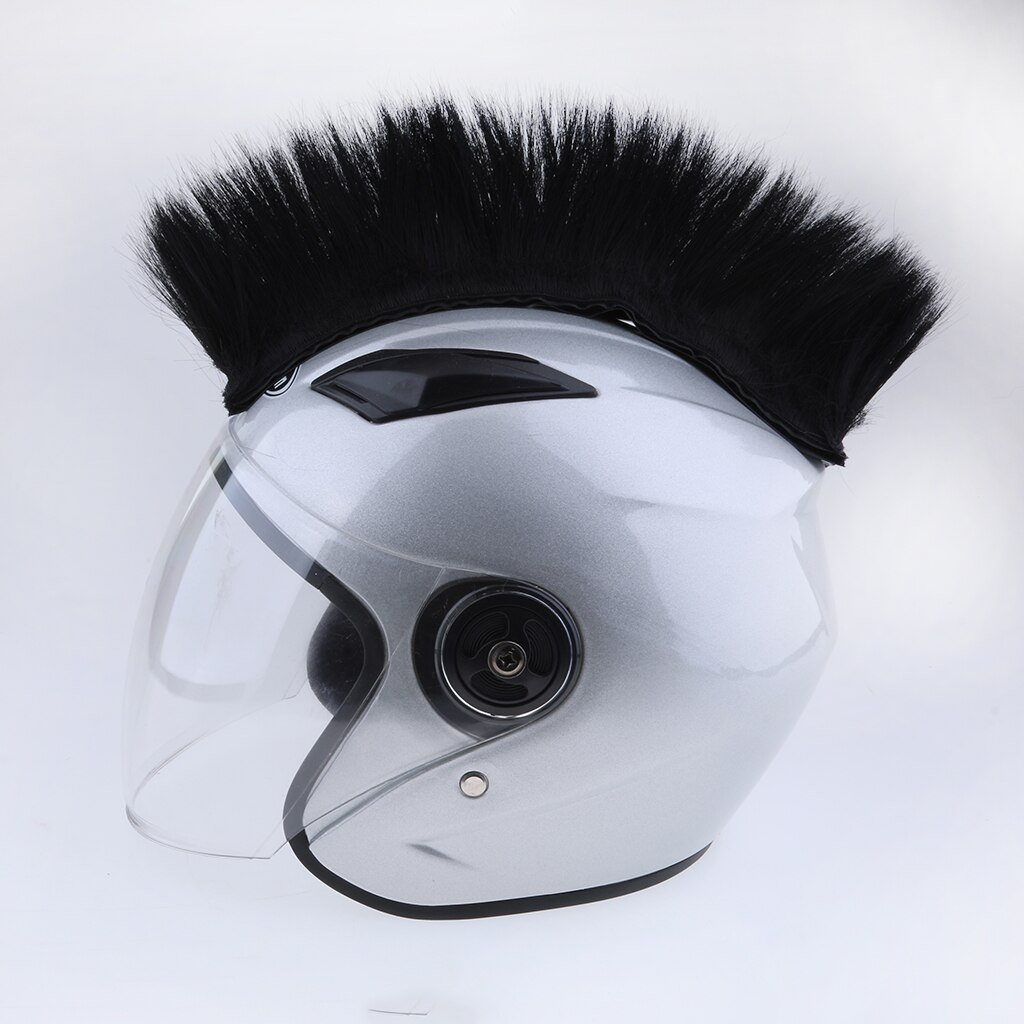 Motorrad Skinhead Perücke Punk Helm Mohawk Perücke Kostümich Haarteil Skinhead Perücke für Cosplay: Schwarz