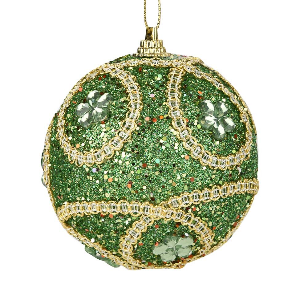 1Pc 8Cm Rhinestone Glitter Kerstballen Ornament Opknoping Kerstballen Decoratie Voor Christmas Party Xmas Boom Decoratie