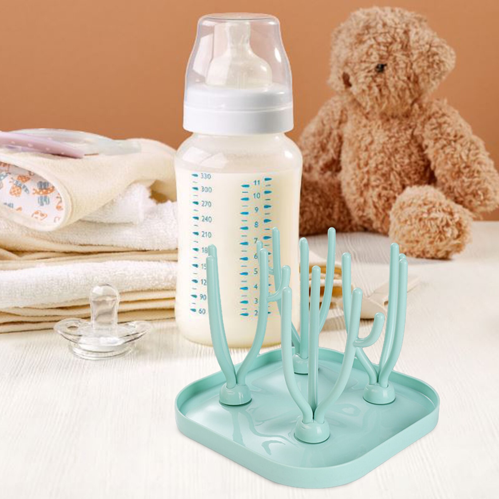 Baby Fles Droogrek Baby Fles Schoonmaken Droger Afdruiprek Opbergrek Boom Vorm Rack Voor Baby Flessen Verwijderbare
