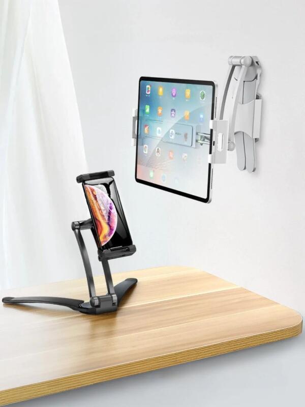Wall Tablet Mount For Kitchen Cabinet 360 Rotating Metal Phone Tablet Bracket 5-13.5 Device for IPad IPhone Tab Stand Desktop