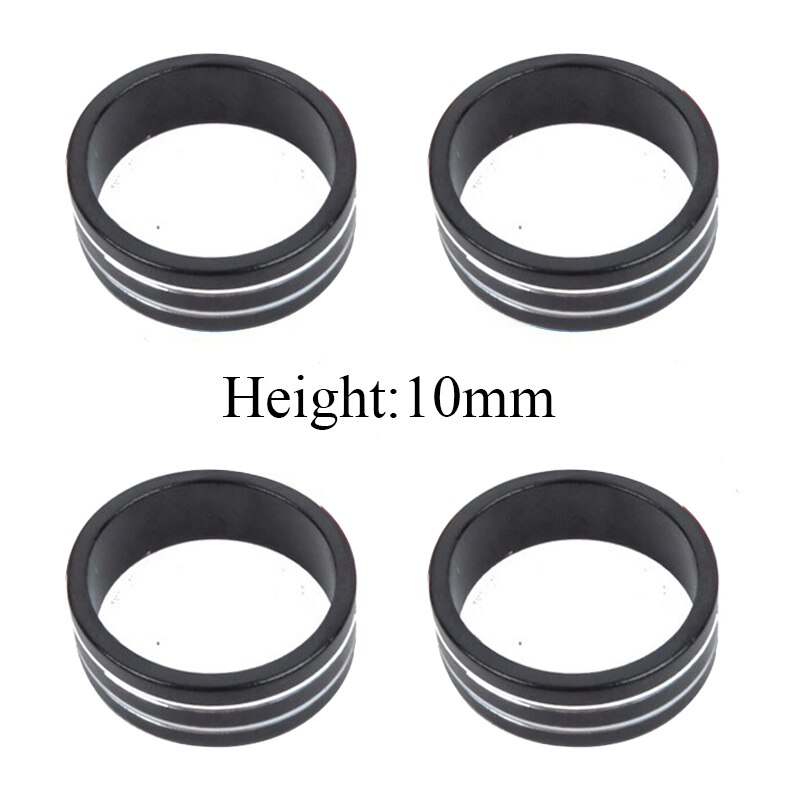 Vástago separador de auriculares de aleación de aluminio y fibra de carbono para bicicletas de montaña, accesorios ultraligeros para bicicletas de carretera y montaña: black 4pc