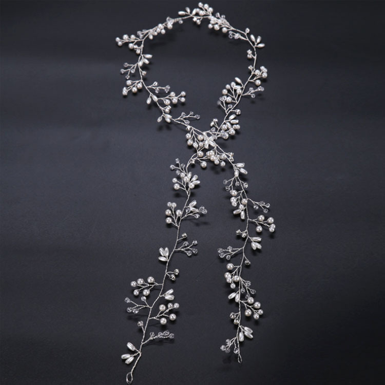 Flor De la boda Tiara De enredadera Novia Cadena De cabeza De Novia adornos para el pelo para Novia boda accesorios De joyas para el pelo, Tiara De Novia De 50cm