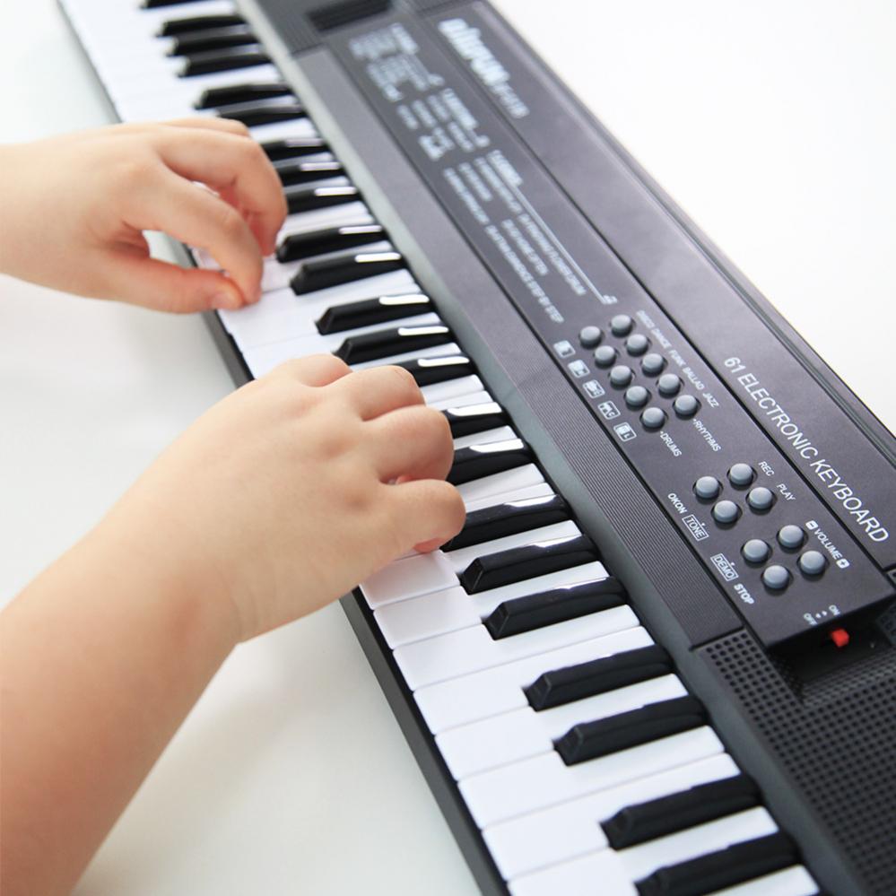 61 Toetsen Elektronische Keyboard Piano Elektrische Digitale Muziek Key Board Met Microfoon Voor Kinderen Muzikale Verlichting