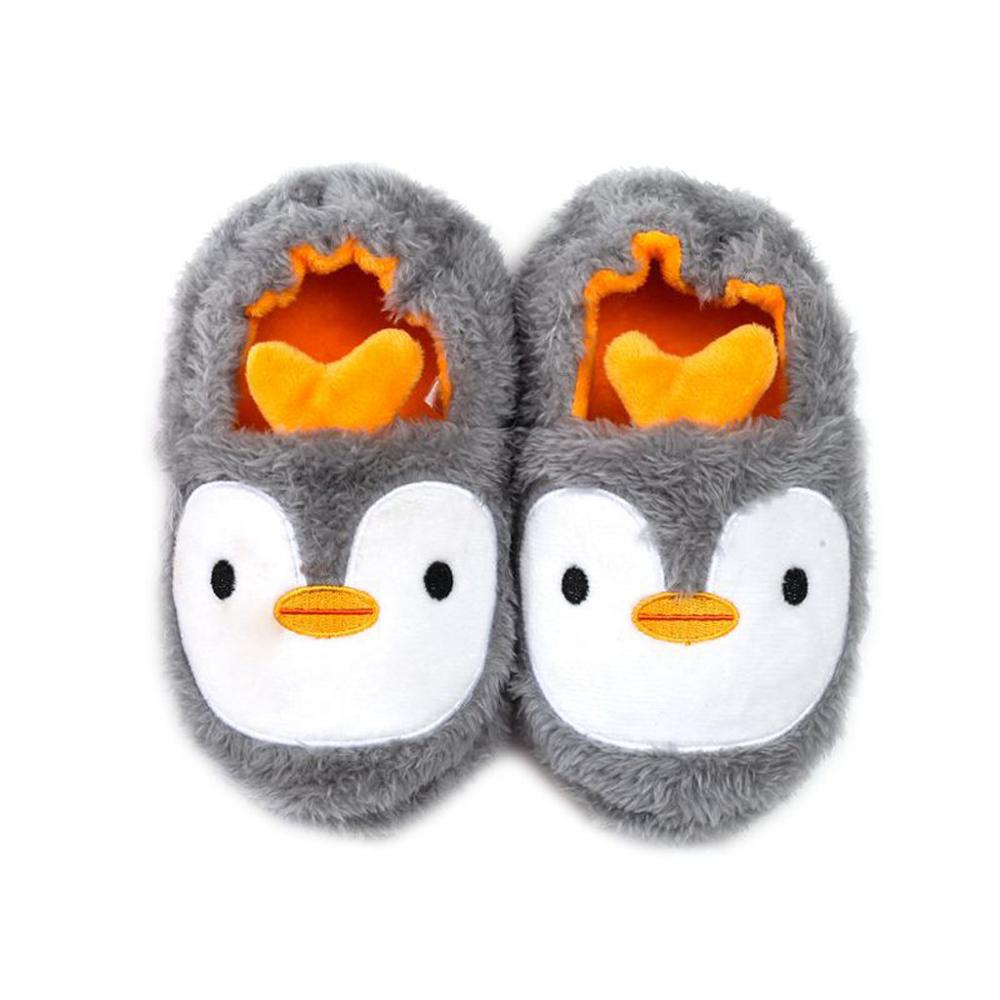 Toddler Infant Winter Casual Cute Shoes Kids Baby Warm Shoes Boys Girls Cartoon Soft-Soled Slippers: Gray / 12