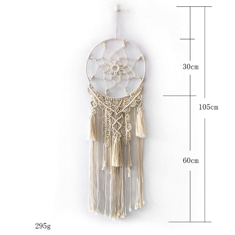 Dream Catcher Macrame Tapestry Wall Hanging Handmade Cotton Weaving Living Room Bedroom Ornaments B&B Decoration Boho Deco