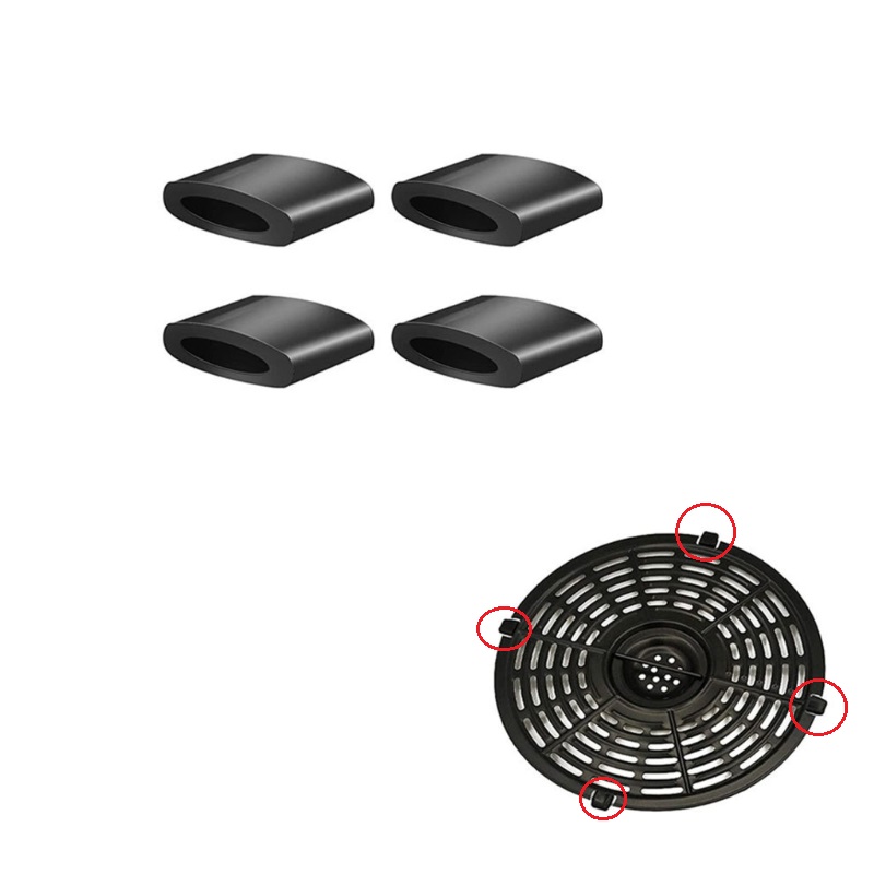 4pcs Air Fryer Rubber Bumpers Grill Pan Plate Tray Air Fryer Silicone Protective Feet
