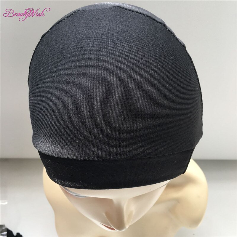 1Pc Spandex Dome Cap Black Color Wig Cap For Wig Making Adjustable Nylon Strech Wig Caps Glueless Elastic Cap