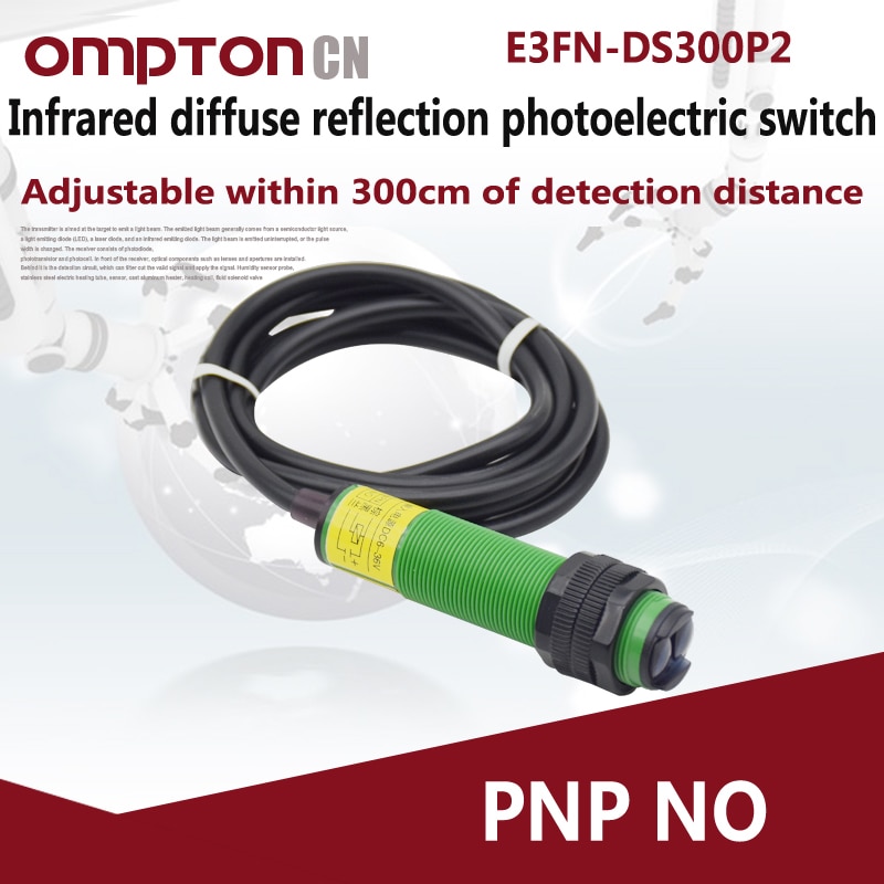 Foto-elektrische Sensoren E3FN-DS300P2 Pnp Nc Infrarood Diffuse Reflectie Optische Switch Uitgangsstroom 300mA Max