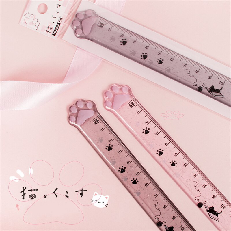 Cat Ruler Kawaii Accessories Cute Ruler Novelty Stationery Patchwork Ruler Cartoon Cute Set of Drafting Rules School Supplies