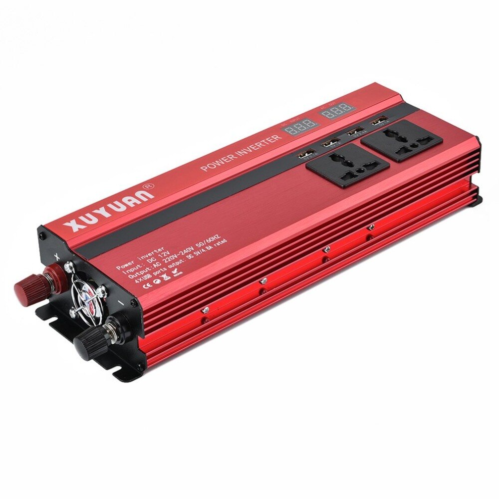 Xuyuan 2000W Portable Cars Vehicles Powerful Inverter Charger With LED Display Converter 12V To 220V